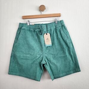 NEW Prana Canyon Camp Corduroy Cove Green Pull-On Casual Shorts Large